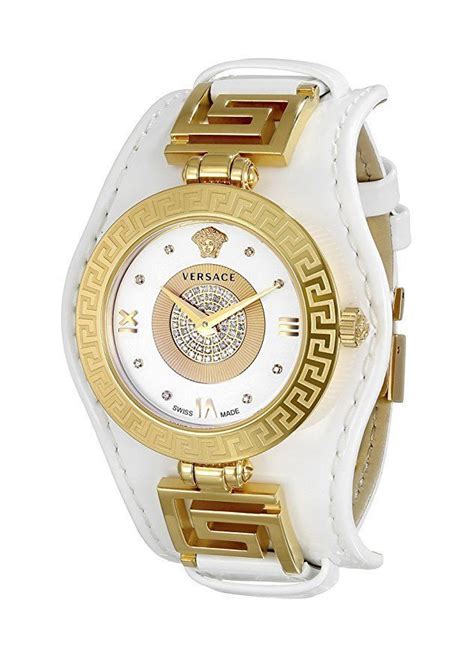 versace white and gold watch|Versace watches with diamond.